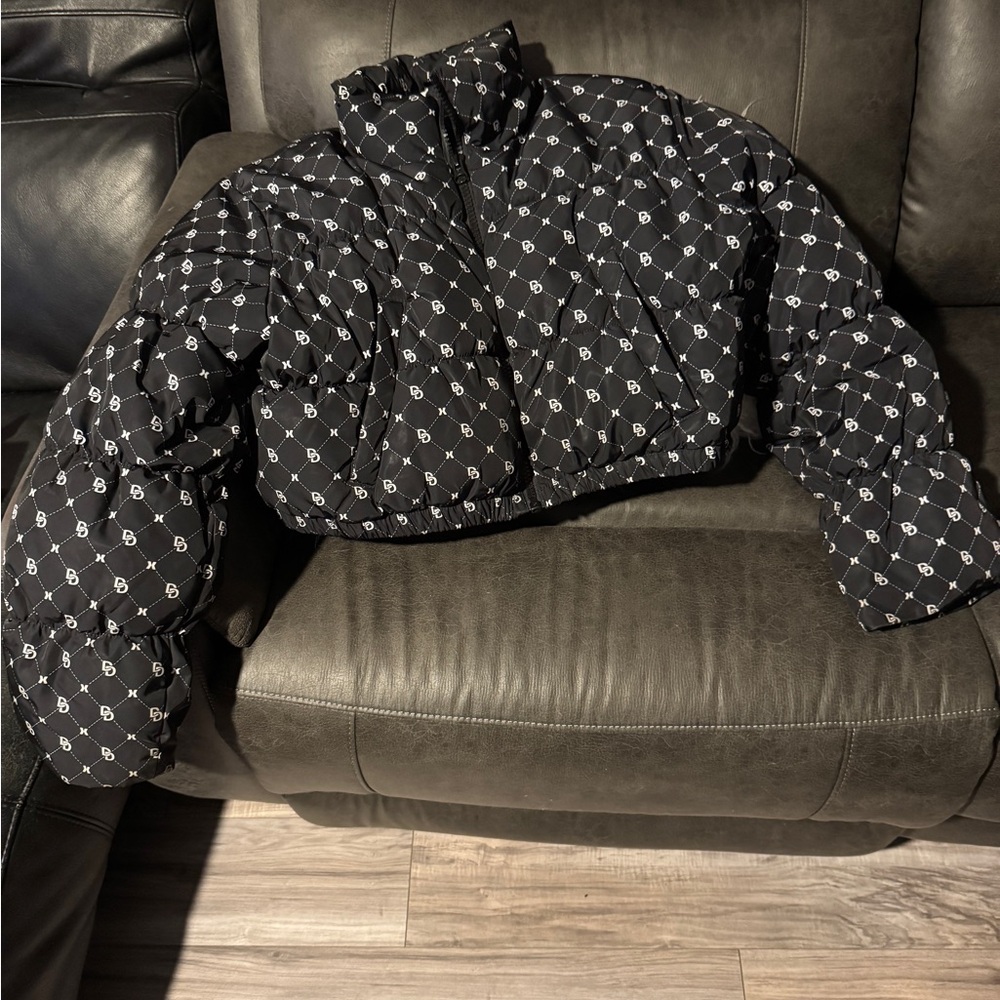 H&M Black Jacket with White Design